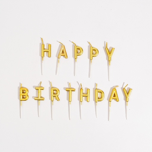 [LIL01J] Gold Candle - Happy Birthday 